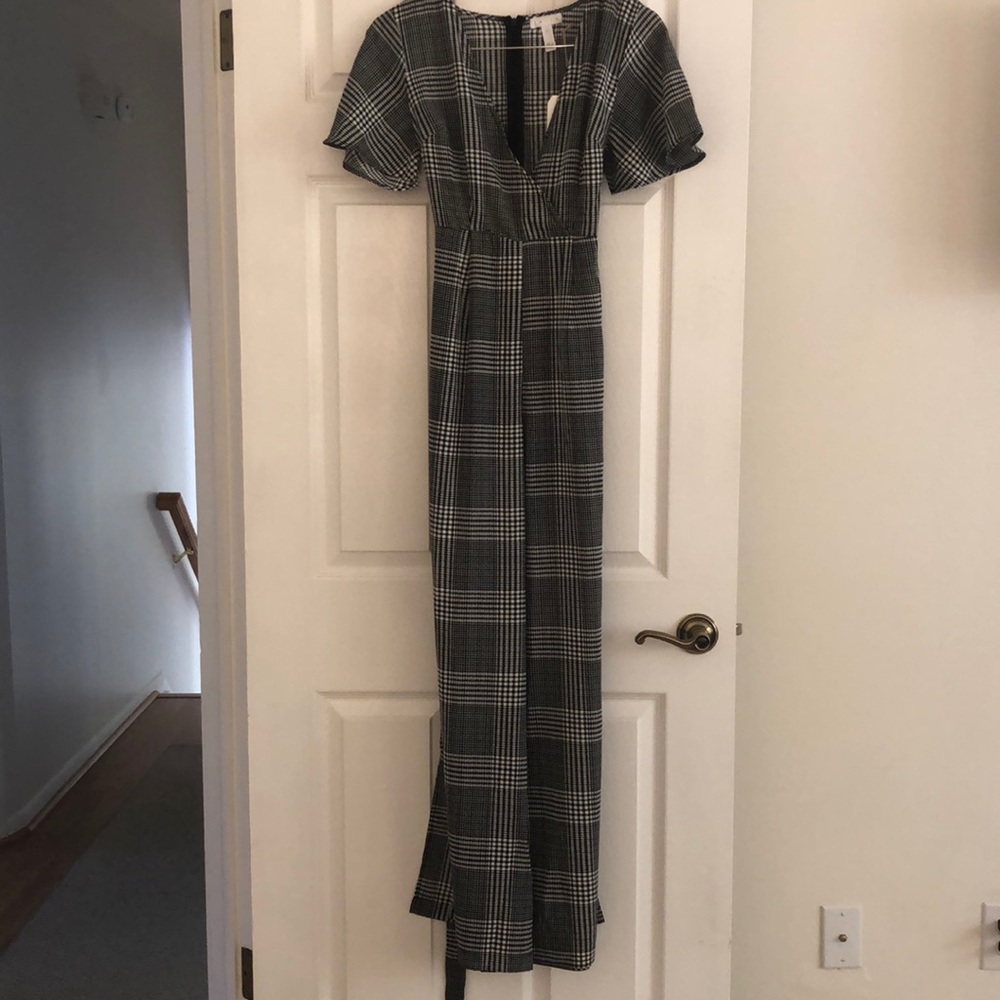 Black and White Plaid jumpsuit